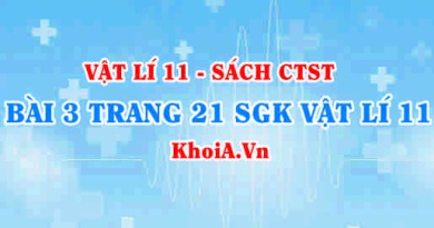 Bài 3 trang 21 SGK Vật lí 11 Chân trời sáng tạo